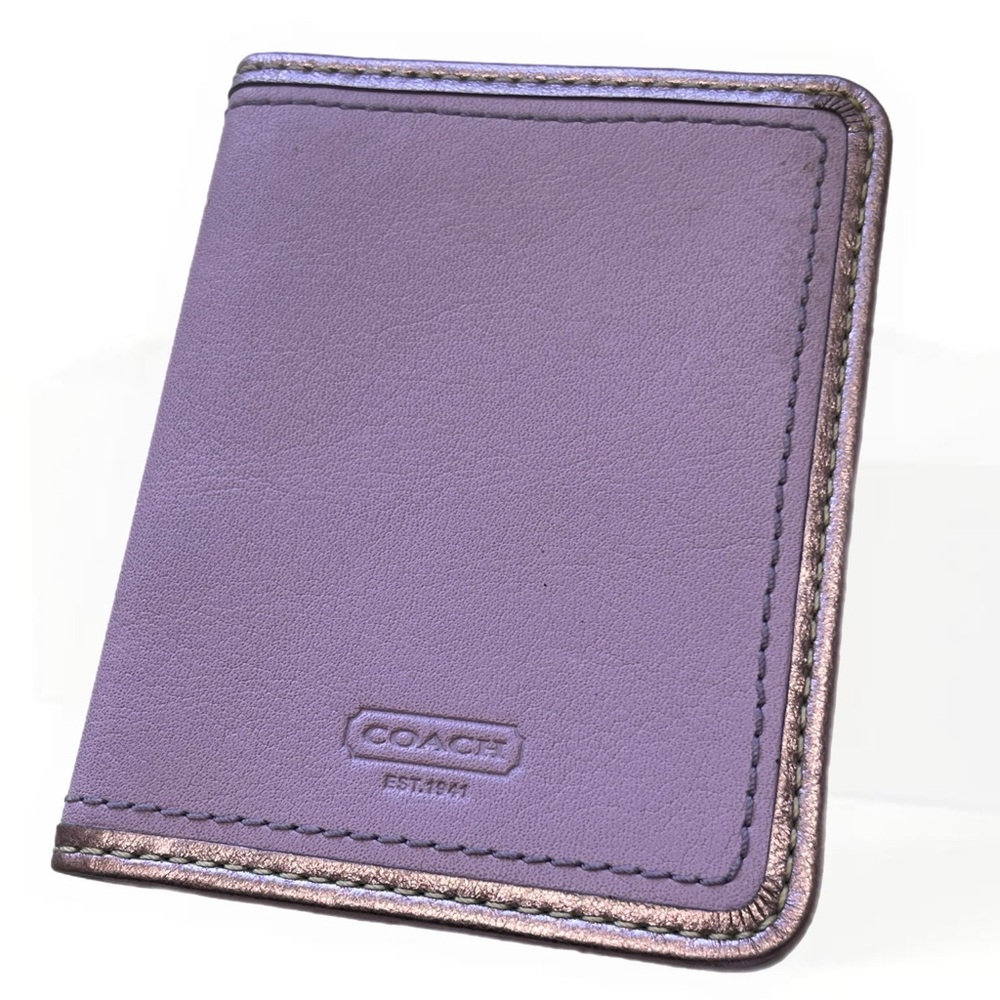 27 Coach Purple Leather Photo Wallet